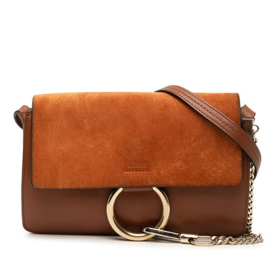 クロエ フェイ Faye 斜め掛け ショルダーバッグ ブラウン レザー スウェード レディース Chloe 【中古】