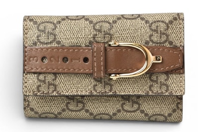 グッチ キーケース GUCCI GGスプリーム 6連キーケース GGブラウン/ベージュ 309759 メンズ レディース【中古】