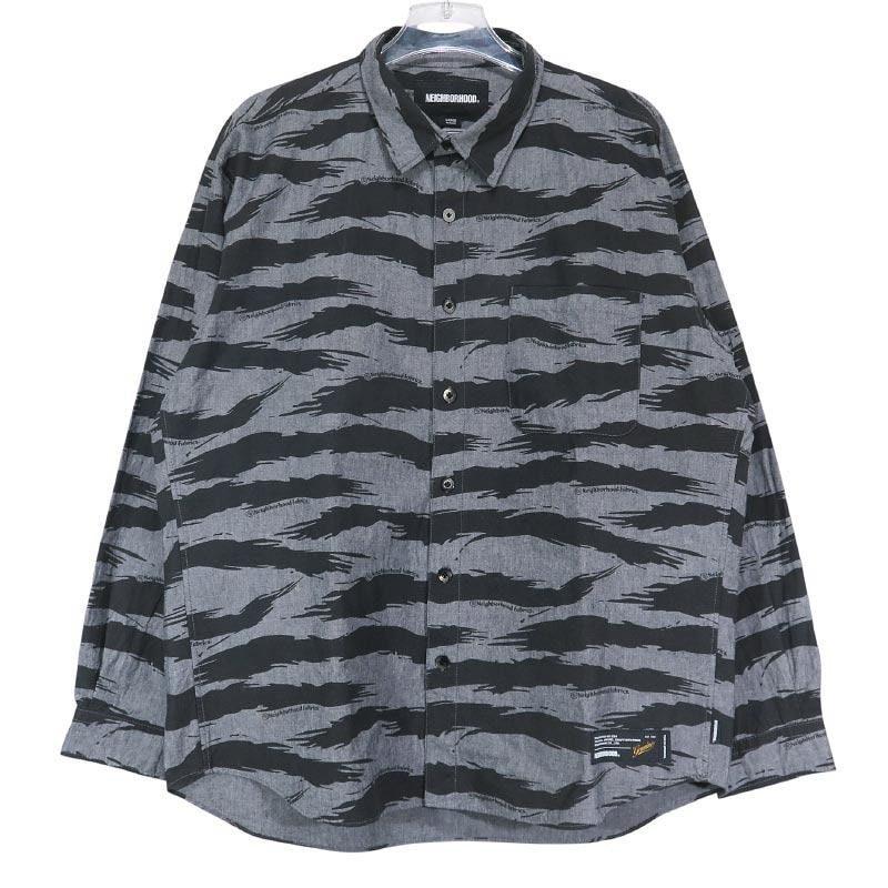 NEIGHBORHOOD Camo Pattern Chambray Shirt LS "Black"
