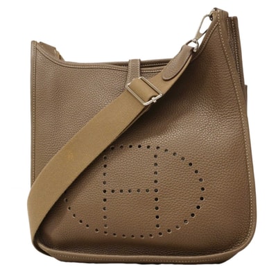 【6de6468】エルメス ショルダーバッグ エヴリン3PM トリヨンクレマンス エトゥープ シルバー金具 □Q刻印【中古】レディース