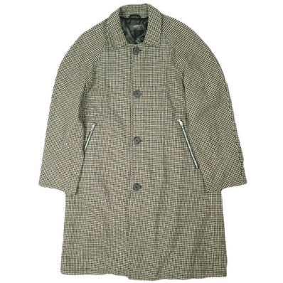 REPRESENT リプレゼント イギリス製 ハウンドトゥースチェック ウールステンカラーコート S BEIGE/BLACK 千鳥格子 アウター g26783