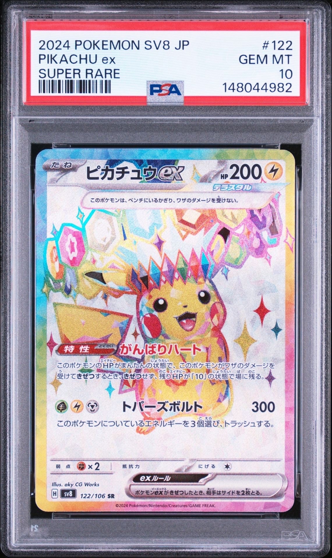 ピカチュウex SR [SV8 122/106](拡張パック「超電ブレイカー」)の新品