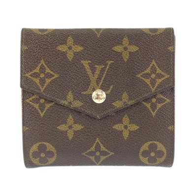 LOUIS VUITTON ルイヴィトン モノグラム ポルトモネビエ カルトクレディ ブラウン ゴールド金具 PVC 折り財布 コンパクトウォレット 601760 【中古】