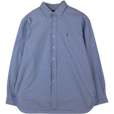古着 ラルフローレン Ralph Lauren CLASSIC FIT マルチストライプ 長袖 ボタンダウンストライプシャツ メンズXL相当/eaa618559