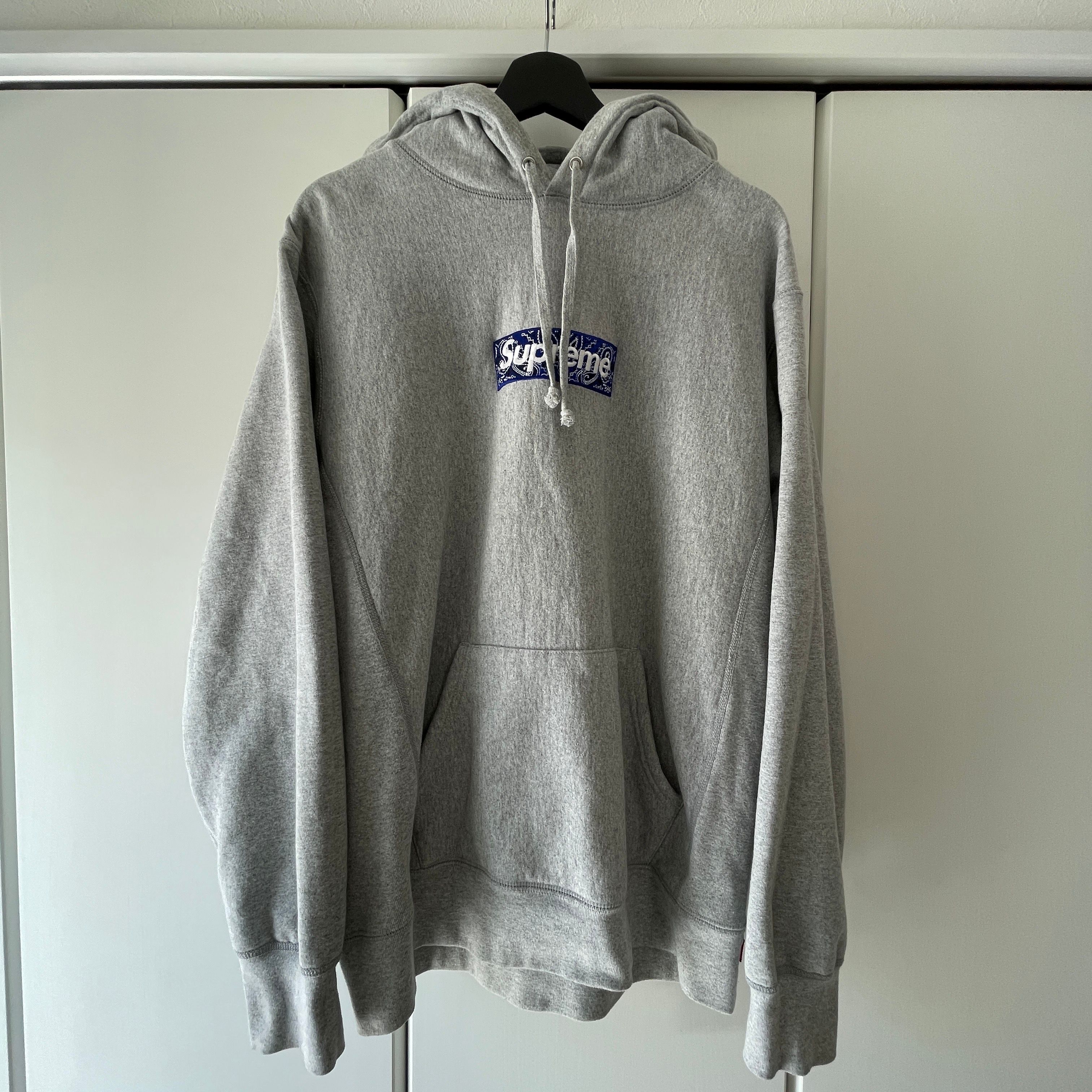 Supreme Bandana Box Logo Hooded Sweatshirt "Grey"