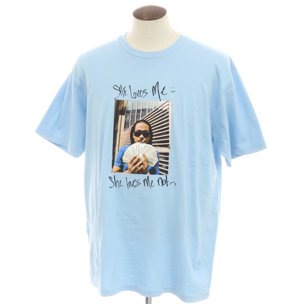【中古】シュプリーム Supreme 2025年春夏 Max B Tee コットン クルーネック 半袖Tシャツ ライトブルー【サイズXL】【メンズ】