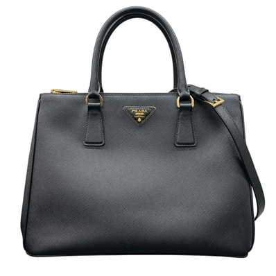 PRADA 極美品 プラダ ガレリア サフィアーノレザー ラージバッグ 2way ハンドバッグ ショルダーバッグ 1BA274 SAFFIANO LUX トライアングルロゴ 三角プレート ロゴプレート Aランク 鑑定済 中古 プラダバッグ