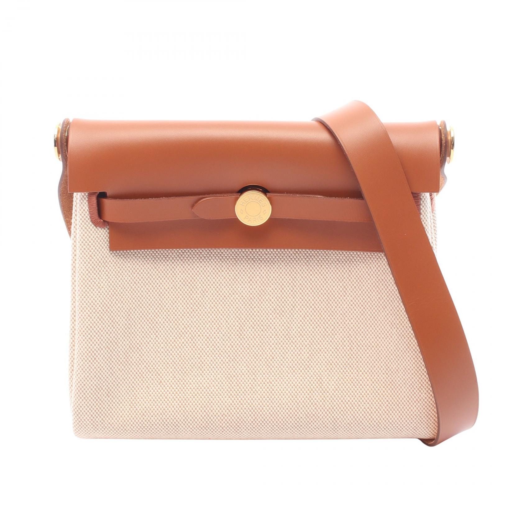 エルメス HERMES エールバッグジップ ミニ ショルダーバッグ バッグ キャンバス レザー ヴァッシュハンター / トワルアッシュ ヴァッシュハンター エクリュ K刻印(2025年製造) レディース ベージュ系 / ブラウン系