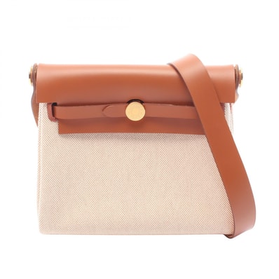 エルメス HERMES エールバッグジップ ミニ ショルダーバッグ バッグ キャンバス レザー ヴァッシュハンター / トワルアッシュ ヴァッシュハンター エクリュ K刻印(2025年製造) レディース ベージュ系 / ブラウン系