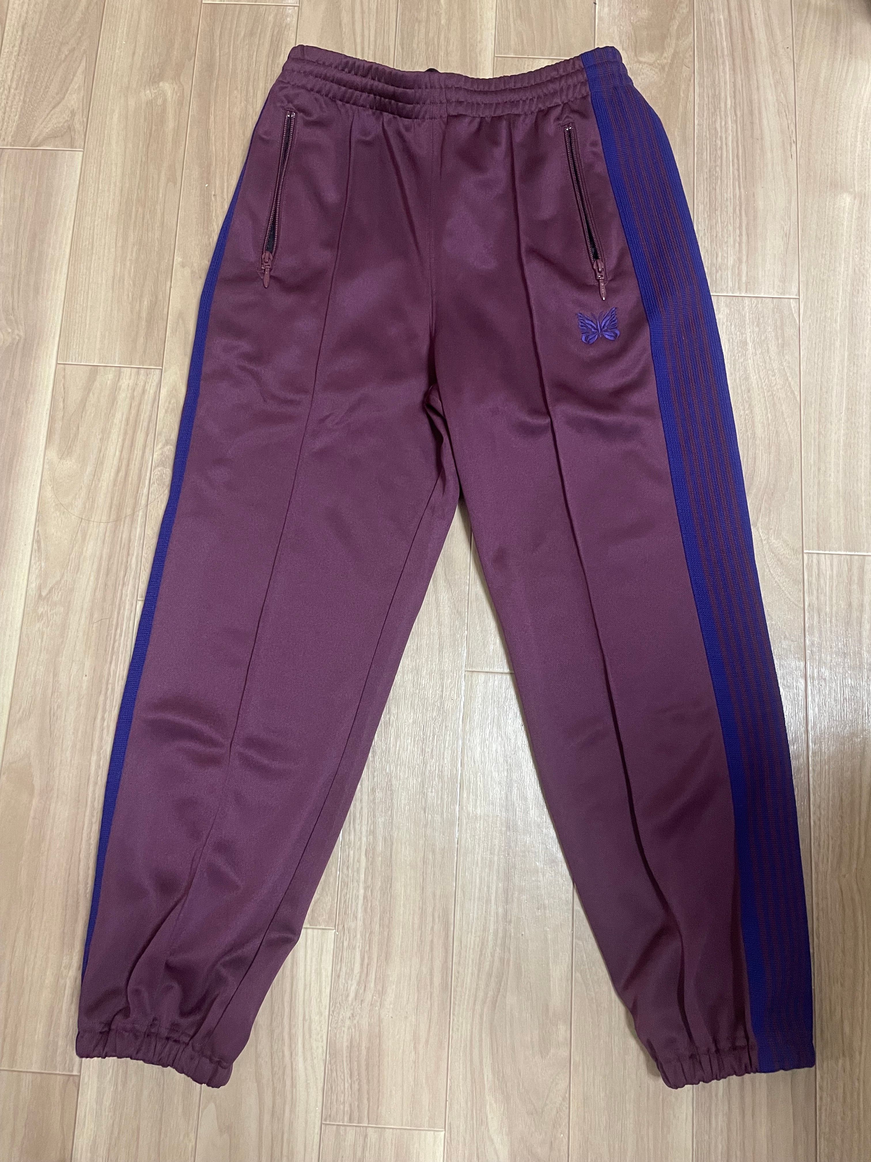 Needles Zipped Track Pant - Poly Smooth "Wine"