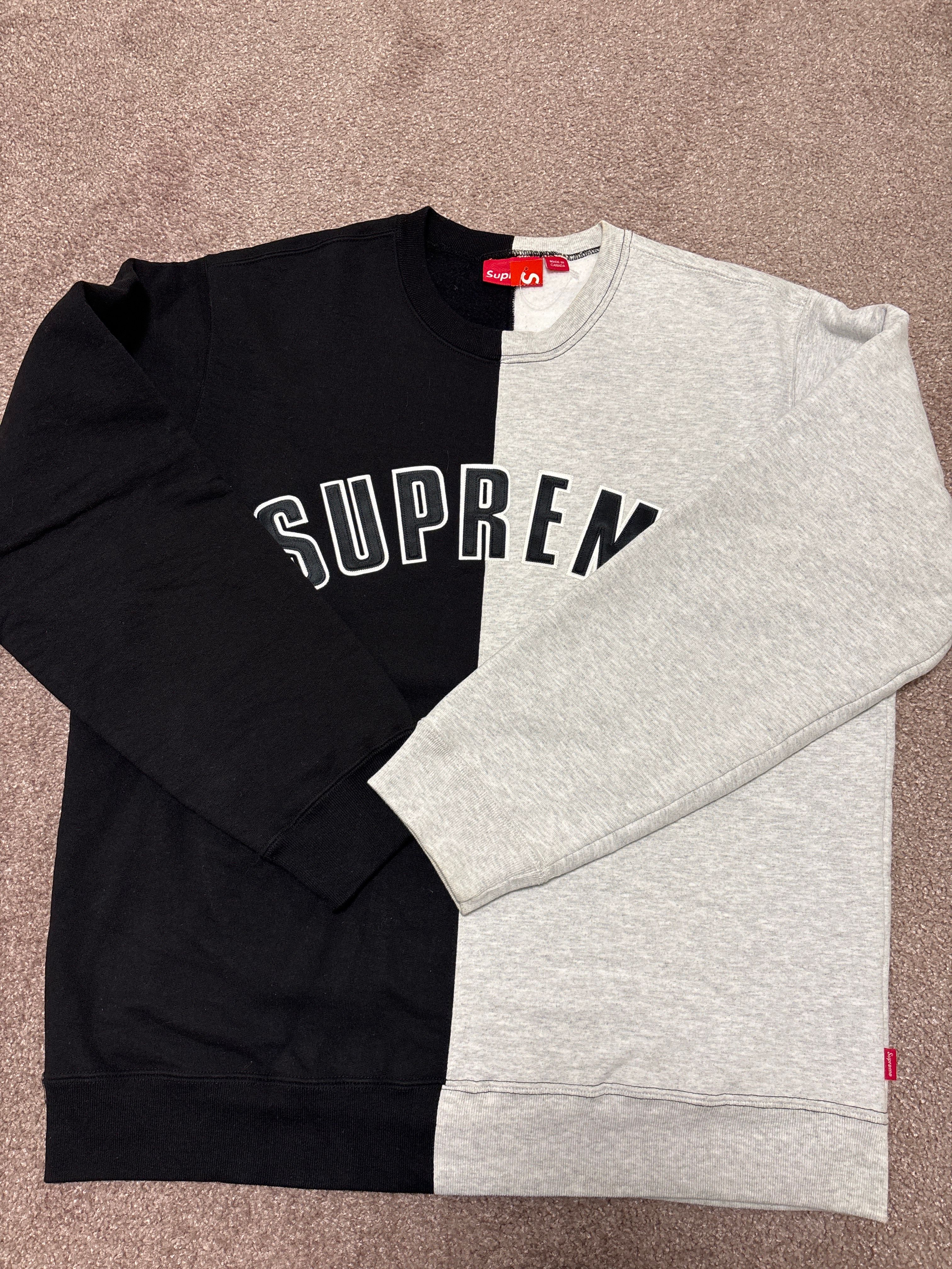 Supreme Split Crewneck Sweatshirt "Black"
