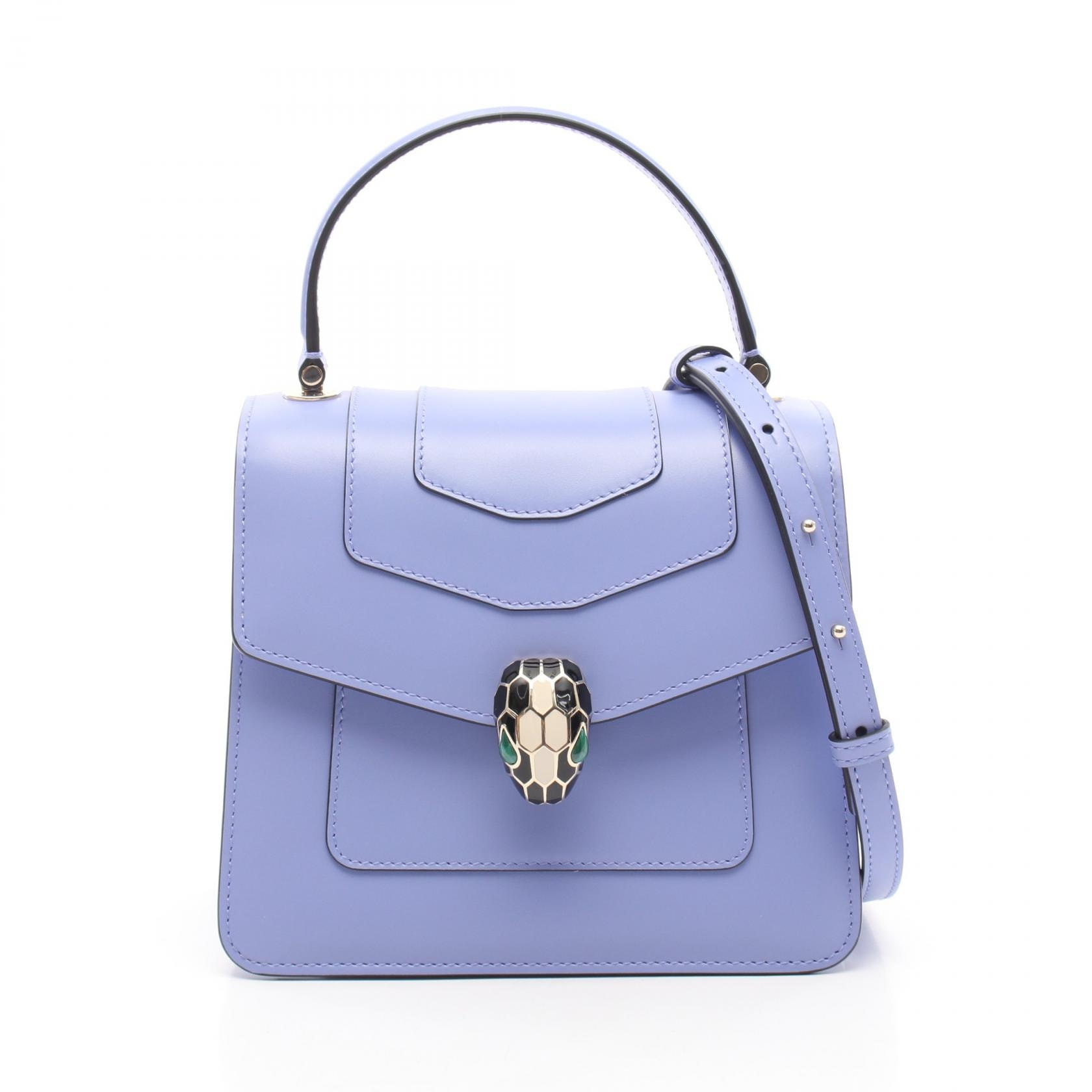 ブルガリ BVLGARI セルペンティ フォーエバー ハンドバッグ バッグ レザー レディース ブルー系 290569 【中古】