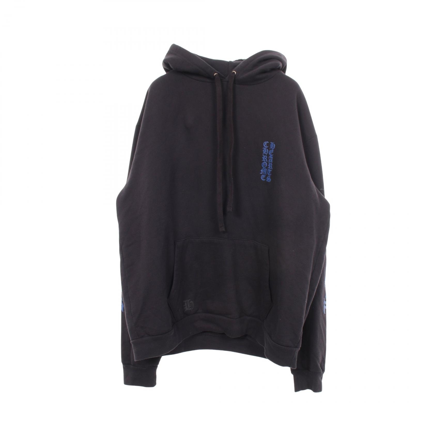 Chrome Hearts Vertical Logo Pullover Hoodie "Black/Blue"