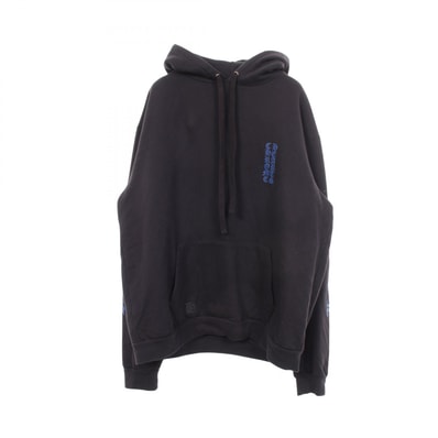 Chrome Hearts Vertical Logo Pullover Hoodie "Black/Blue"