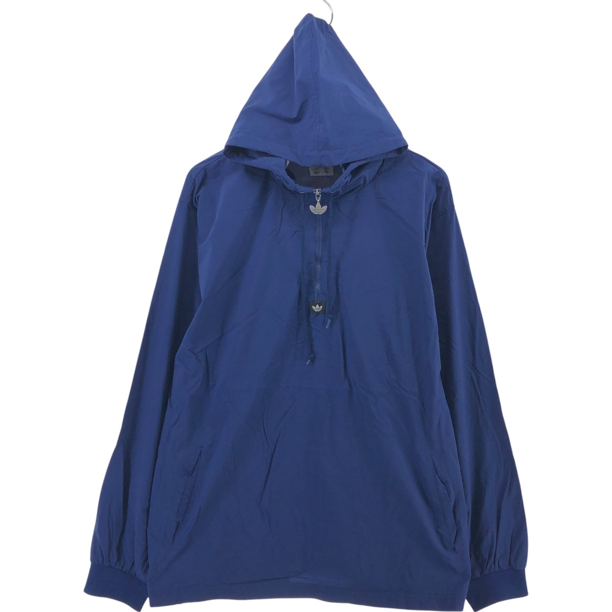 古着 アディダス adidas フード付き ハーフジップ ナイロンプルオーバー メンズL相当/eaa505342