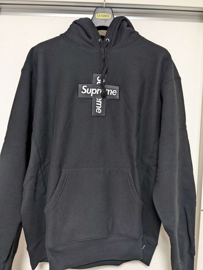 Supreme Cross Box Logo Hooded Sweatshirt "Black"