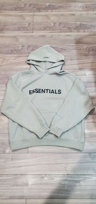 FEAR OF GOD ESSENTIALS 3D Silicon Applique Pullover Hoodie "Moss"