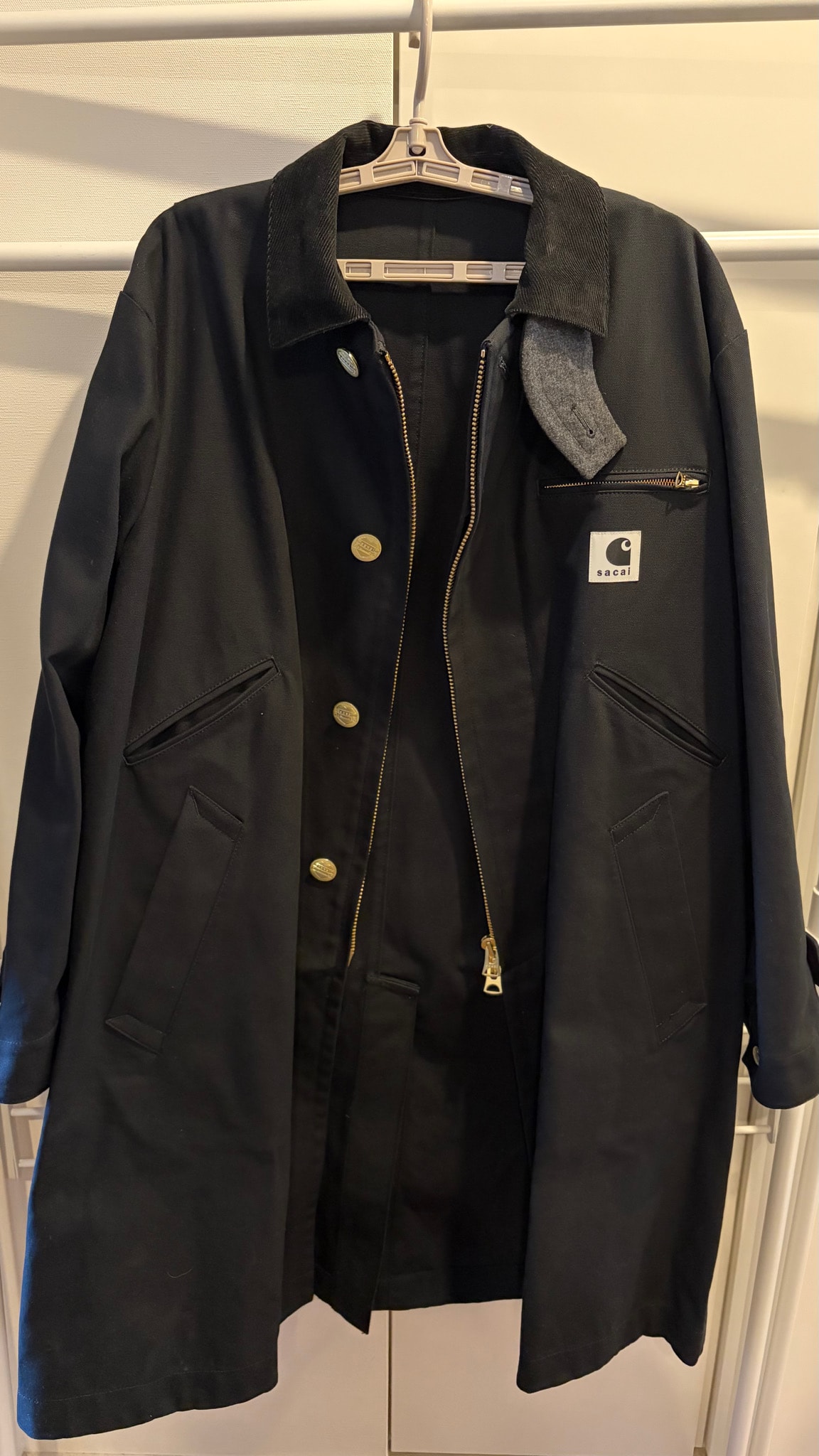 sacai x Carhartt WIP Duck Coat "Black"