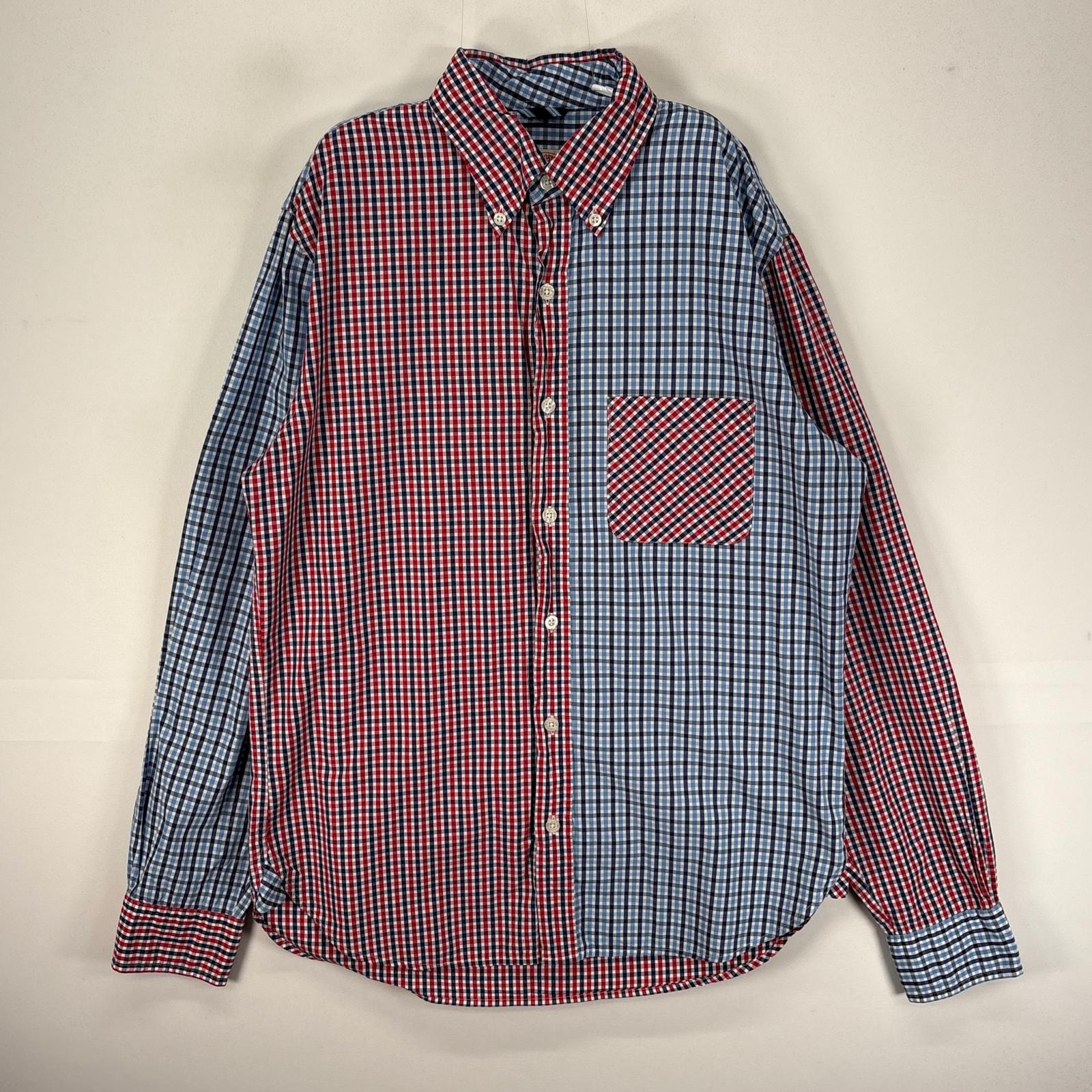 古着 ブルックスブラザーズ Brooks Brothers 長袖シャツ ボタンダウン 胸ポケット S  ネイビー系 チェック メンズ