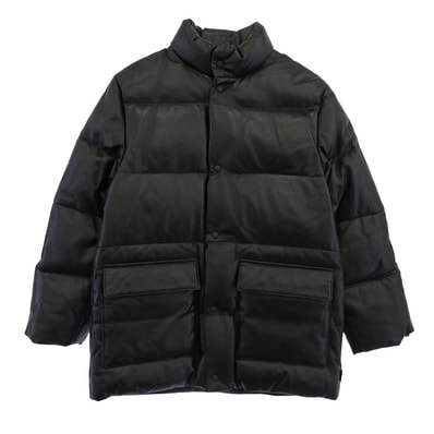 MONCLER モンクレール レザージャケット 42352-00-69010 レザー ダウン ジャケット ブラック系 1【中古】