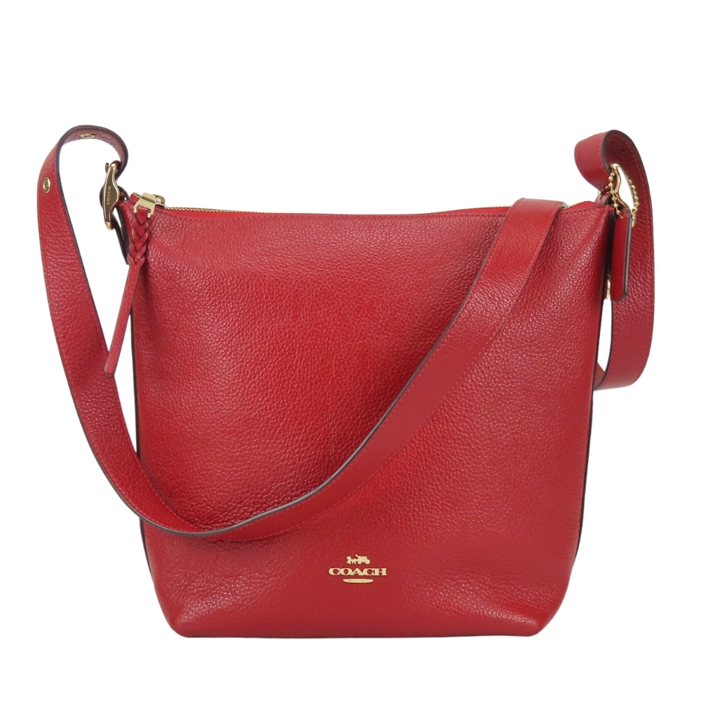 【中古】 コーチ ショルダーバッグ C2818 レザー レッド 2WAY 斜め掛け レディース 女性 COACH