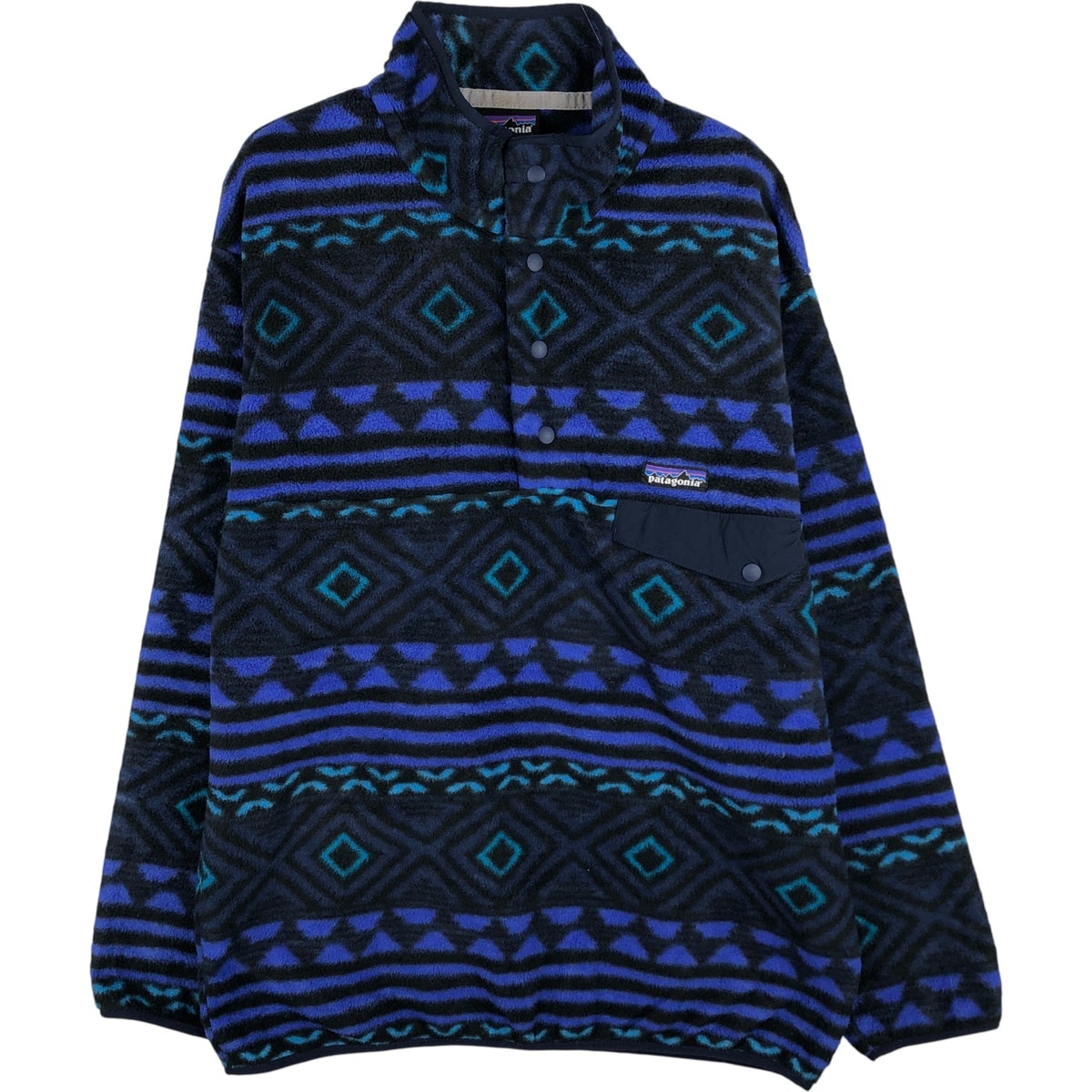 古着 パタゴニア Patagonia SYNCHILLA シンチラ スナップT 25450FA16 ネイティブ柄 ハーフスナップ フリースプルオーバー メンズM相当/evb034095