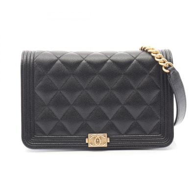 シャネル CHANEL ボーイシャネル ショルダーバッグ バッグ キャビアスキン(グレインドカーフ) レディース ブラック系 【中古】