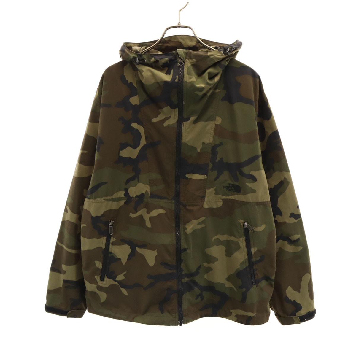 THE NORTH FACE ノースフェイス カモフラ柄 ノベルティコンパクト ジャケット L カーキ NP71535 アウトドア 迷彩
