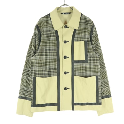 美品 ZARA ザラ チェック柄 長袖 ジャケット M ベージュ系