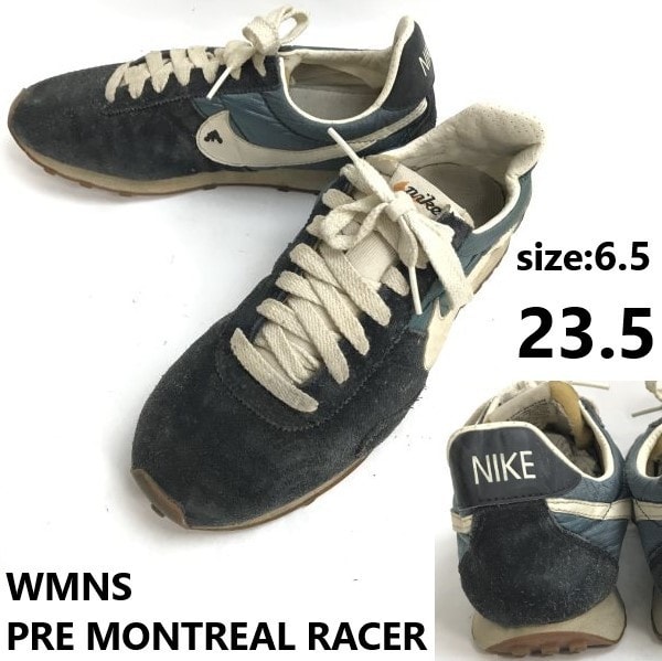 NIKE/WMNS PRE MONTREAL RACER/ナイキ★ローカット/レザースニーカー【6.5/23.5/レディースnavy】Vintage/sneakers/Shoes/trainers◆sE-137