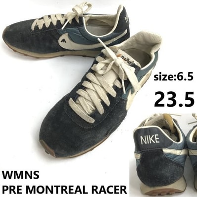 NIKE/WMNS PRE MONTREAL RACER/ナイキ★ローカット/レザースニーカー【6.5/23.5/レディースnavy】Vintage/sneakers/Shoes/trainers◆sE-137
