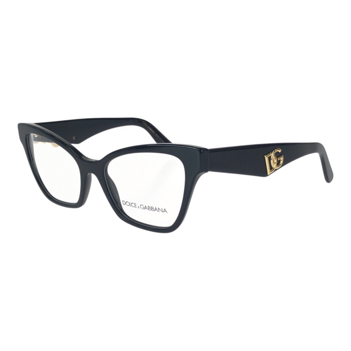超美品 DOLCE&GABBANA ドルチェアンドガッバーナ DGロゴ サイズ52□18 ブラック 黒 ゴールド金具 プラスチック メタル/ メガネ 伊達メガネ 男女兼用 604189 【中古】