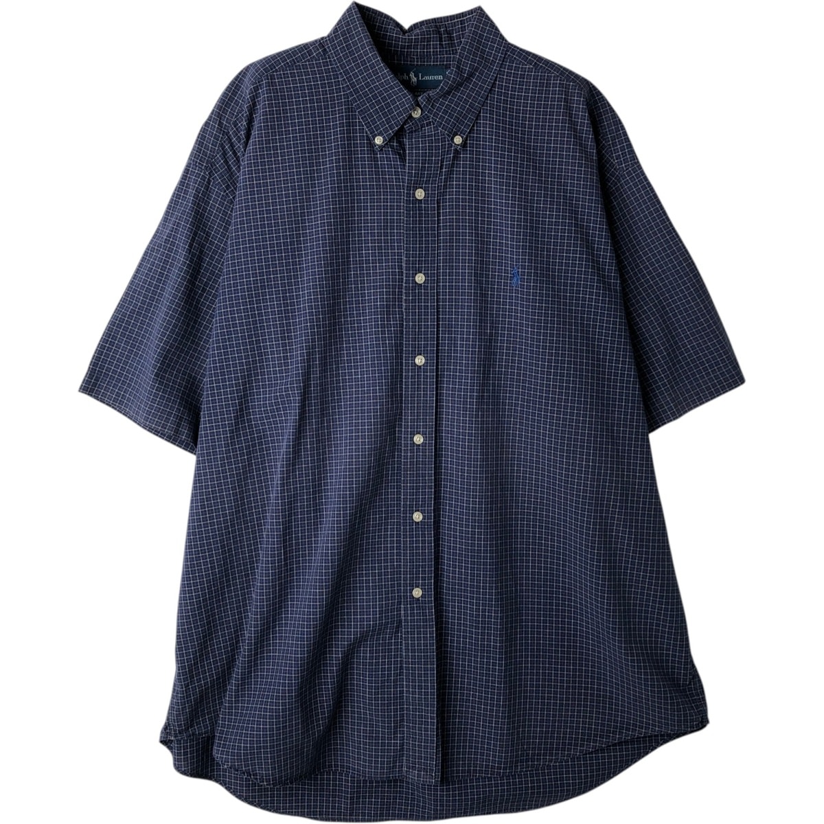 古着 ラルフローレン Ralph Lauren BLAKE 半袖 ボタンダウン チェックシャツ メンズXL相当/eaa477563