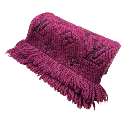 ルイヴィトン LOUIS VUITTON マフラー エシャルプ ロゴマニア M75503 パープル