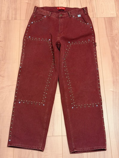 Supreme x B.B. Simon Studded Double Knee Painter Pant "Burgundy"