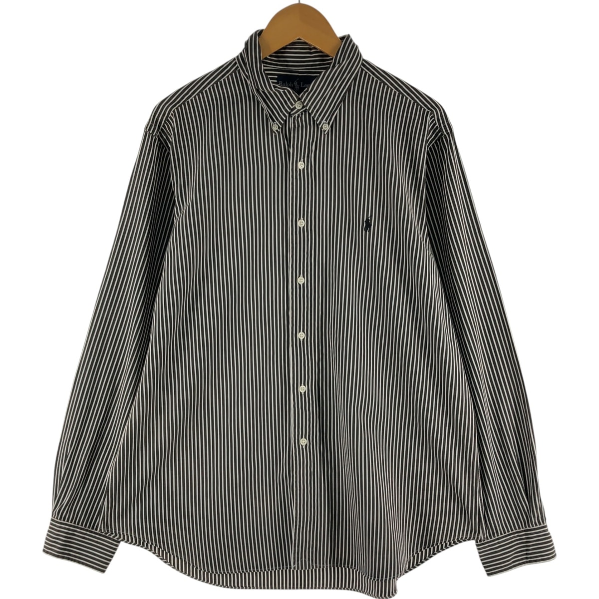 古着 ラルフローレン Ralph Lauren CLASSIC FIT 長袖 ボタンダウンストライプシャツ メンズXL相当/eaa539198