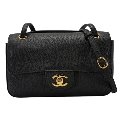 2026年秋冬プレコレクション CHANEL シャネル ショルダーバッグ ミニ フラップバッグ ココマーク 黒 (ブラック)/ボルドー グレインドカーフ(キャビアスキン) ゴールド金具 AS6573 新品