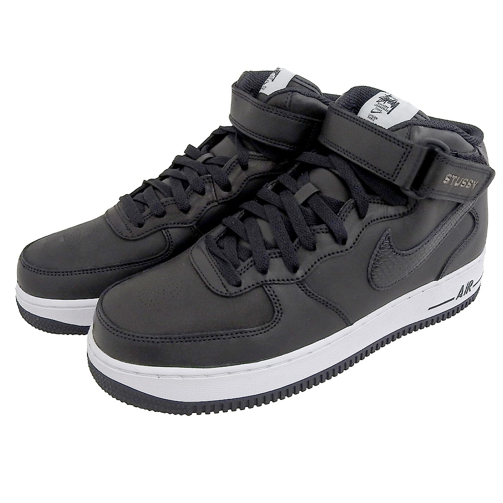 ナイキ 新品同様 Air Force 1 Mid Black/Black スニーカー シューズ メンズ ブラック 27.0cm 9(US)