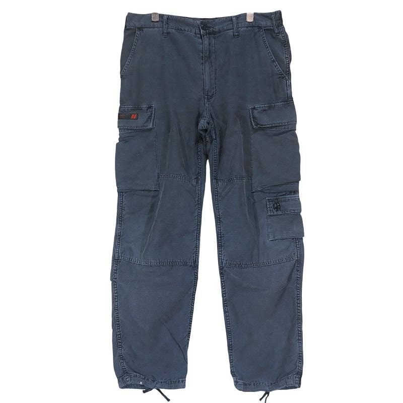 WTAPS ダブルタップス 13AW JUNGLE.STOCK/TROUSERS.COTTON.SATIN 132GWDT-PTM06 ジャングル ストック トラウザーズ コットン サテン ネイビー カーゴ パンツ ボトムス サイズ2(M)