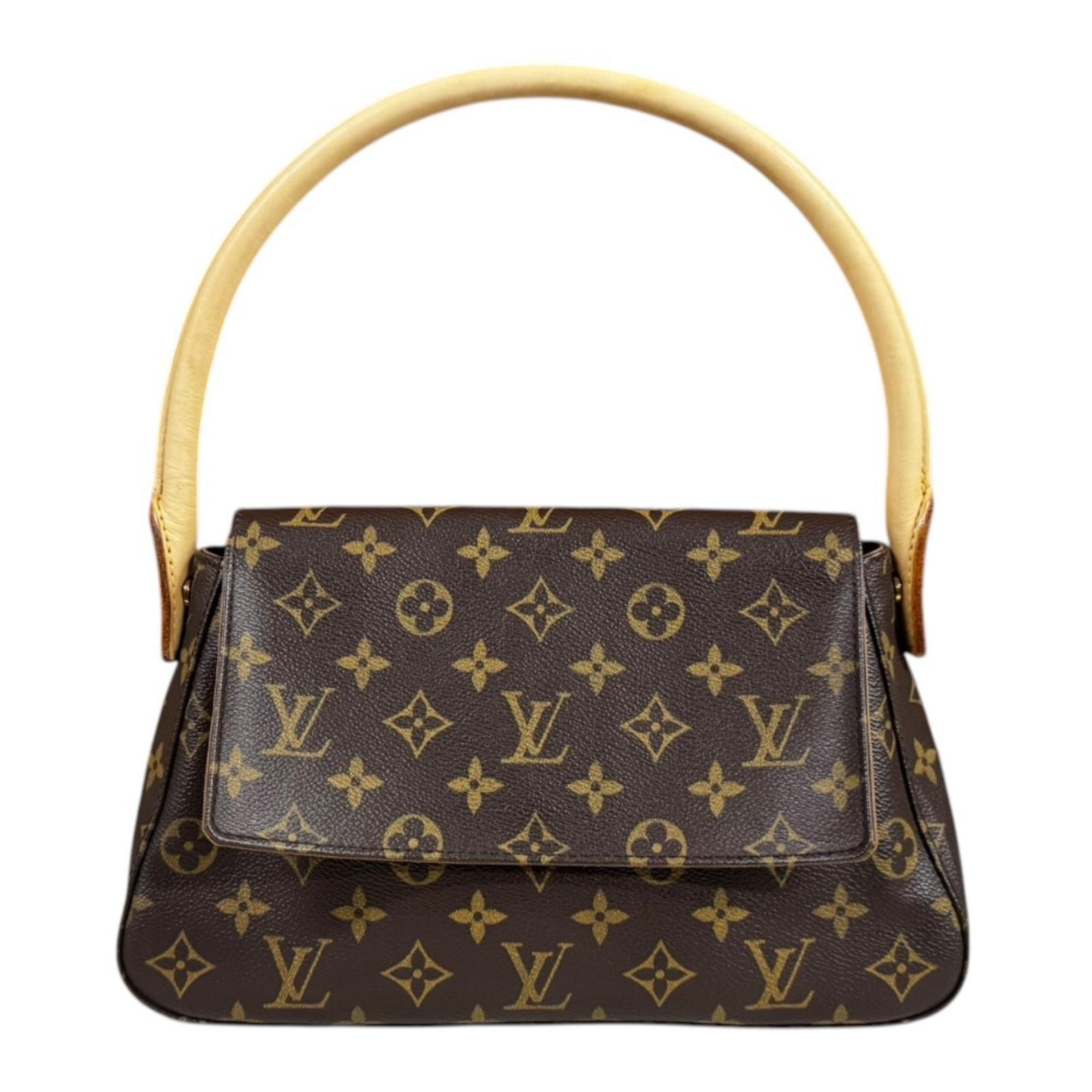 ルイヴィトン ミニルーピング モノグラム ハンドバッグ モノグラムキャンバス M51147 ブラウン レディース LOUIS VUITTON 中古
