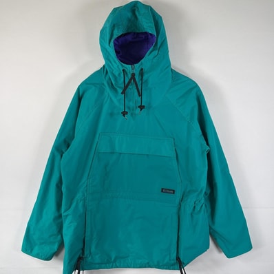 古着 90's/90年代 コロンビア Columbia ナイロンジャケット ハーフジップ アウトドア アノラックパーカー L グリーン系 メンズ