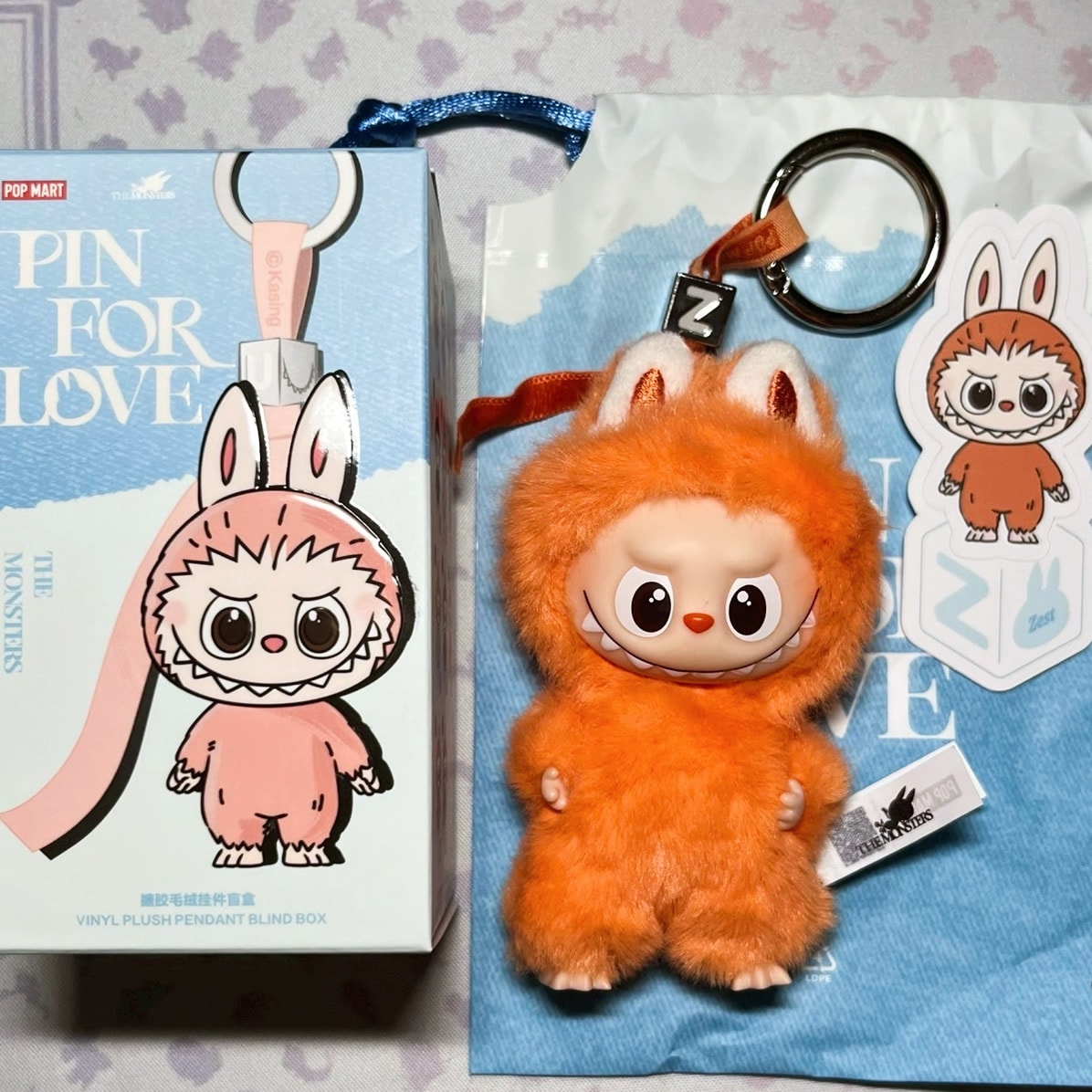 POP MART THE MONSTERS (LABUBU) Pin for Love Series-Vinyl Plush Pendant (N-Z) Z