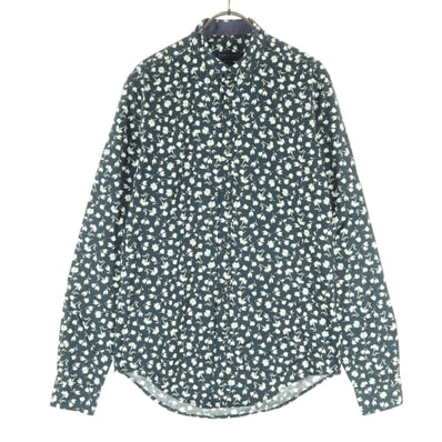 美品 ZARA ザラ 花柄 長袖 シャツ S グリーン系