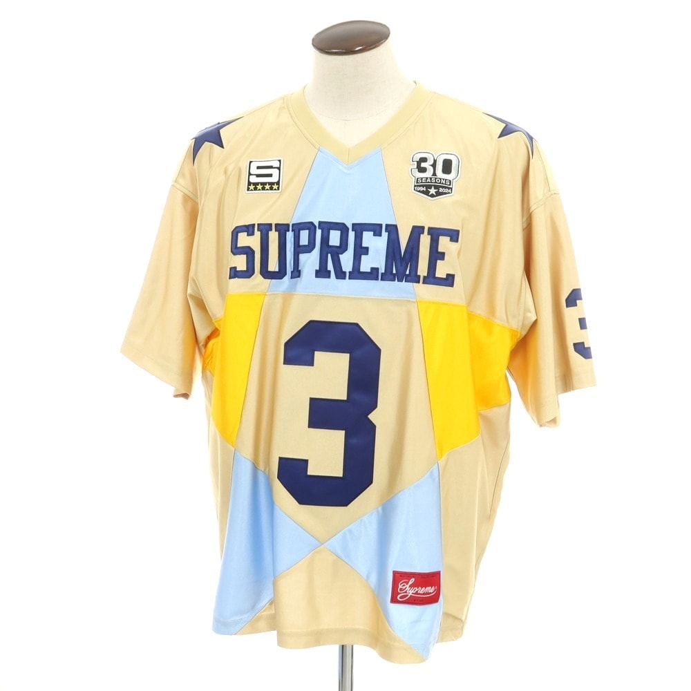 【中古】シュプリーム Supreme 2024年秋冬 Star Football Jersey ポリエステル 半袖Tシャツ ゴールド【サイズL】【メンズ】