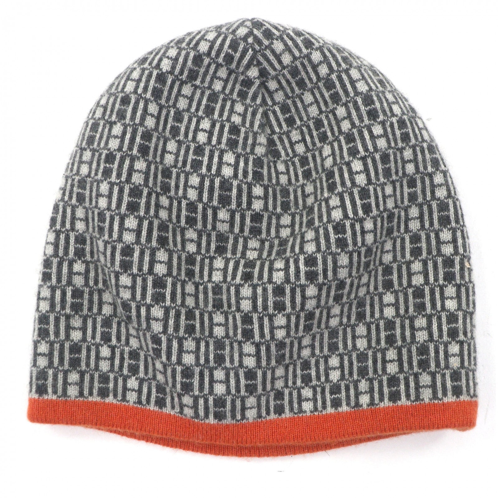 美品 エルメス ニットキャップ グレー メンズ