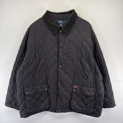 古着 ポロバイラルフローレン Polo by Ralph Lauren ジャケット カバーオール キルティング 大きいサイズ 3XL ブラック系 メンズ