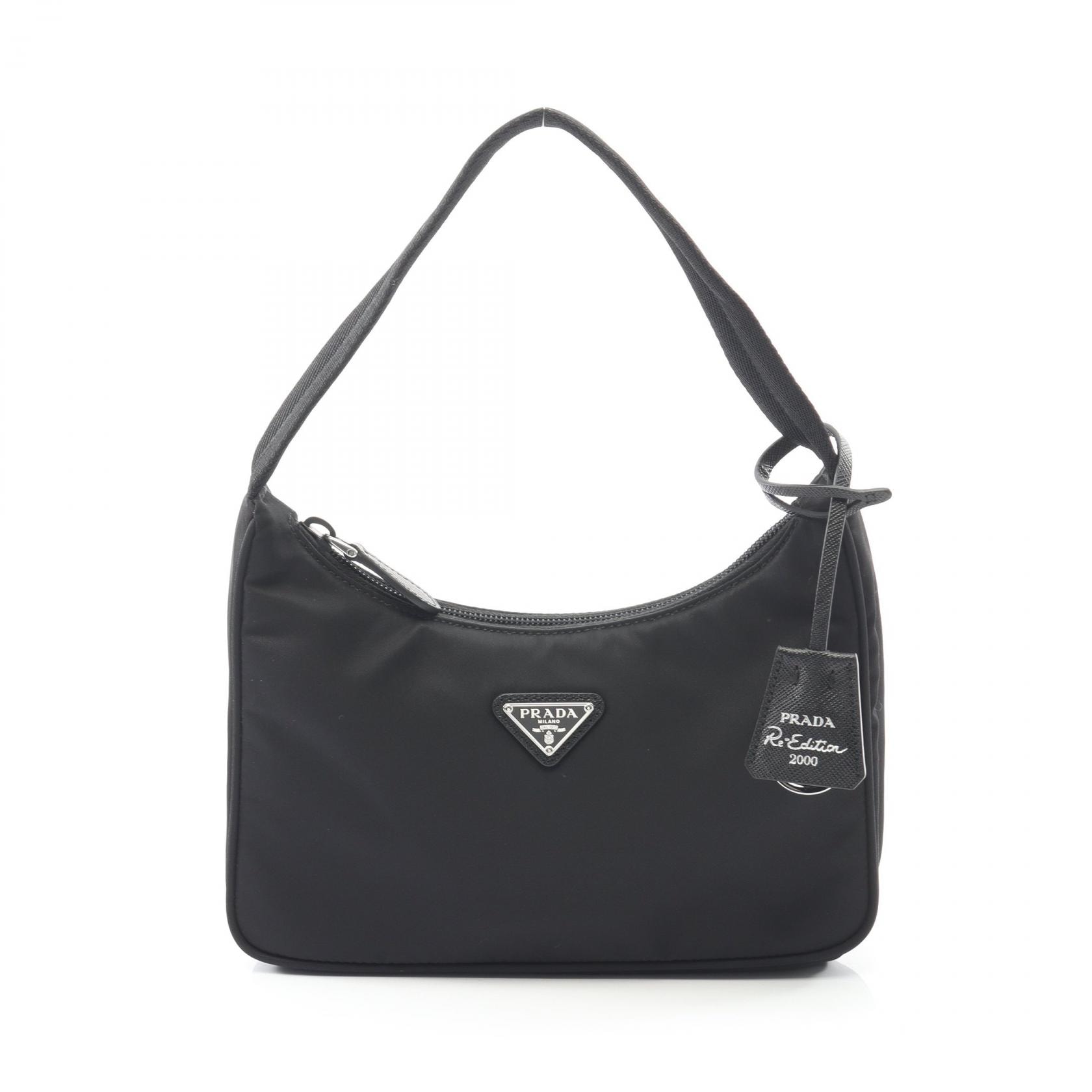 プラダ PRADA Re-Edition 2000 ミニバッグ ハンドバッグ バッグ ナイロン レディース ブラック系 1NE515 【中古】