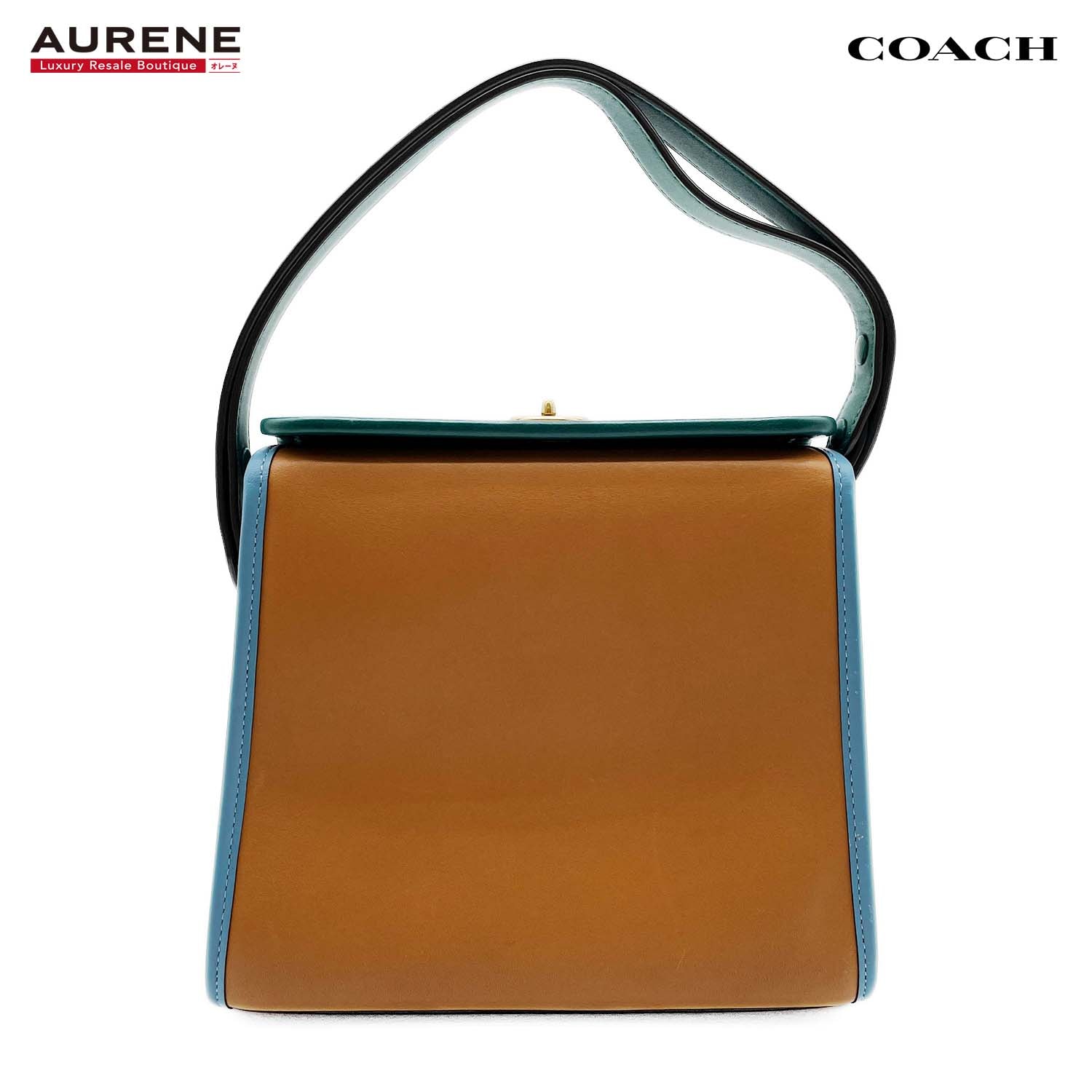 COACH コーチ ショルダーバッグ グラブタン LIMITED EDITION ターンロック カラーブロック 2WAY M1980-155 レザー ブラウン レディース
【中古】