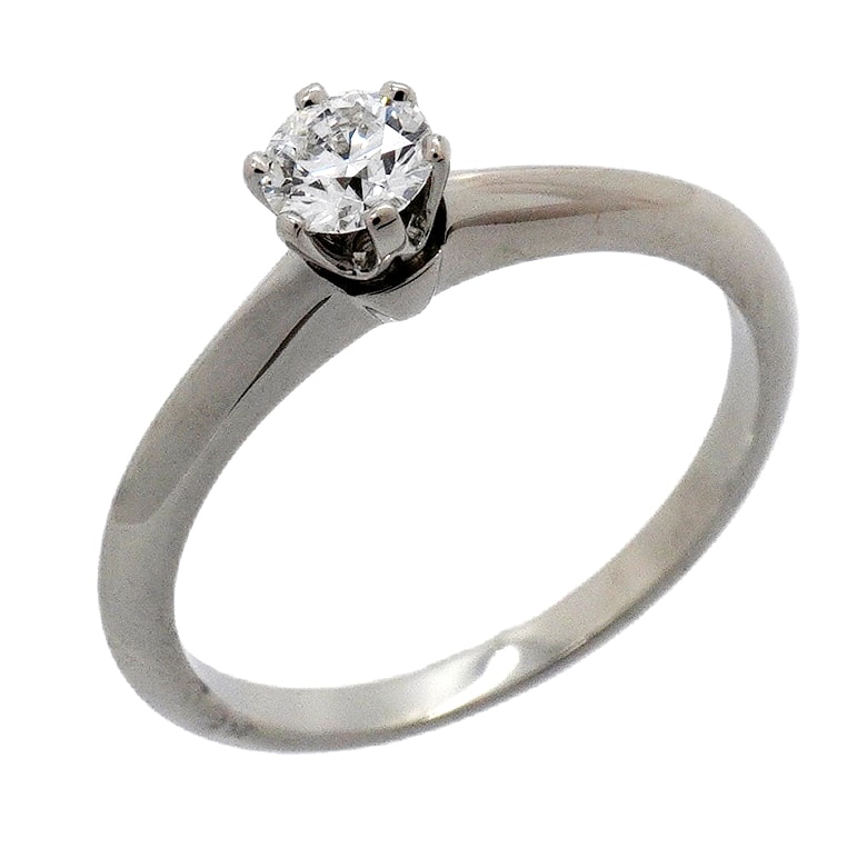 【6jhb0076】ティファニー リング ソリティア 1PD Pt950 プラチナ ダイヤモンド 0.25ct 10.5号【中古】レディース
