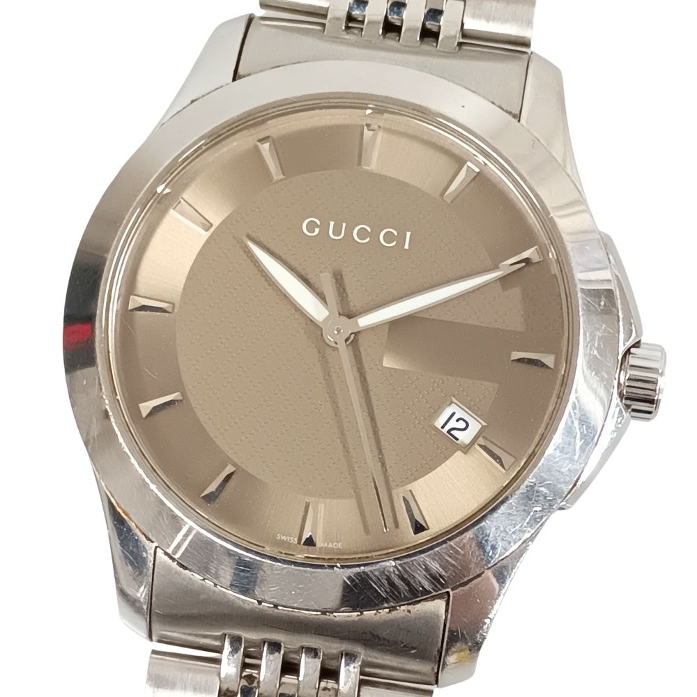 GUCCI グッチ 126.4 Gタイムレス デイト クォーツ メンズ 腕時計 C1072